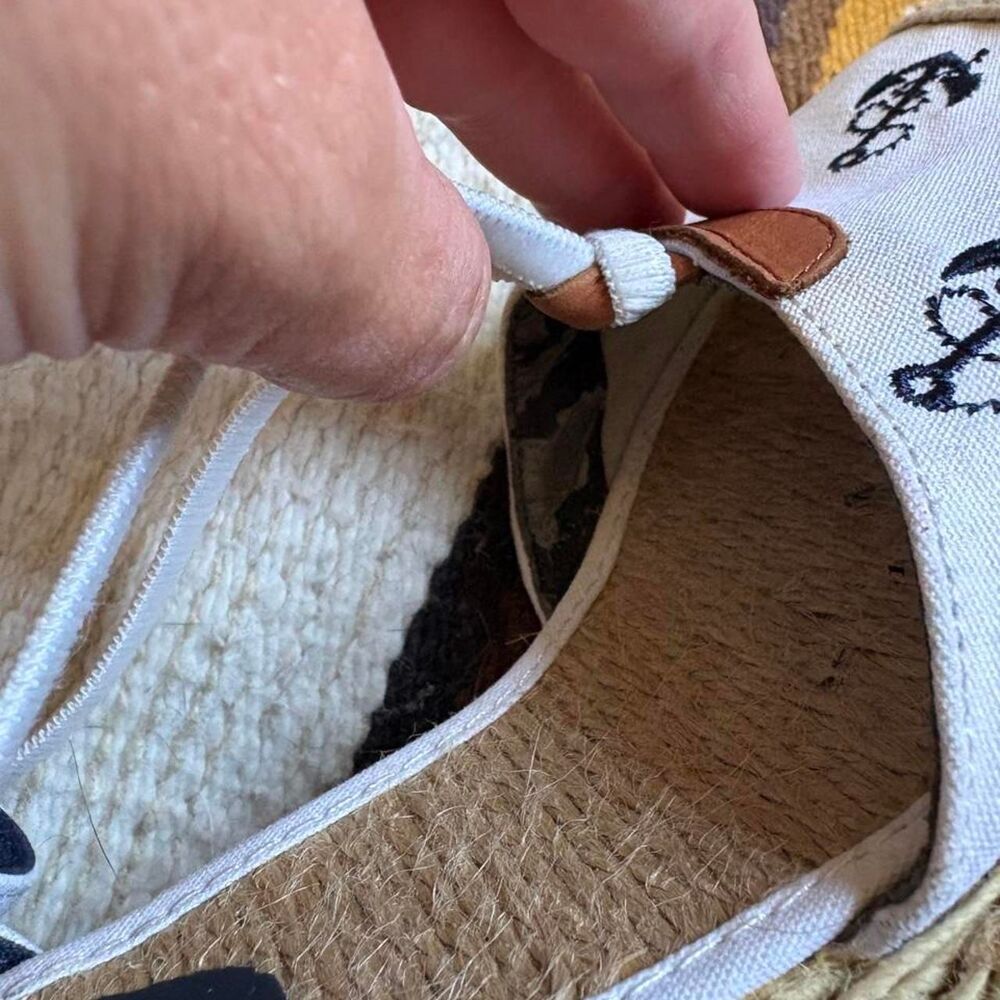 Ralph Lauren White Canvas Wedge Espadrilles Size 7 - Picture 6 of 6